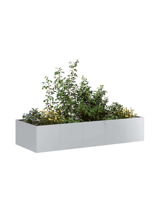 vidaXL Blumenkasten Metallisch Silver 200x80x40cm.