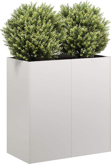 vidaXL Planter Box Metalic Argintiu 80x40x80 cm
