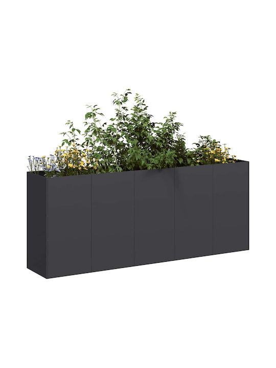 vidaXL Кутия за саксии Метал Черно 200x40x80см.