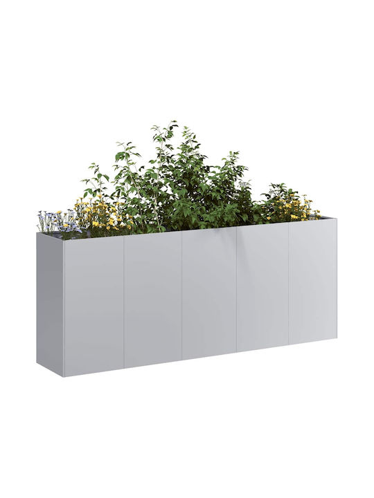 vidaXL Метална Кутия За Саксии Сребриста 200x40...