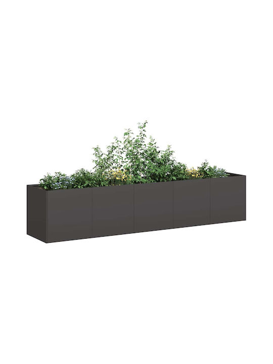 vidaXL Blumenkasten Metallisch Black 200x40x40cm.