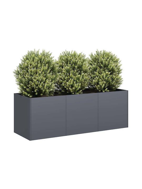 vidaXL Кутия за саксии Метал Въглени 120x40x40см.