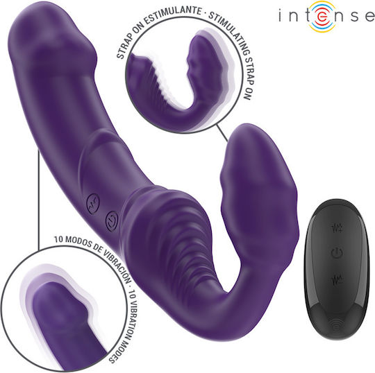 Intense Vibrator Dublu Cu Telecomandă 20cm Violet