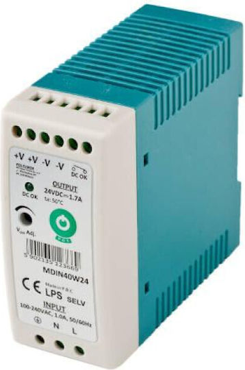 24V 40W 1.7A Schlankes DIN-Schienen-Netzteil Pos