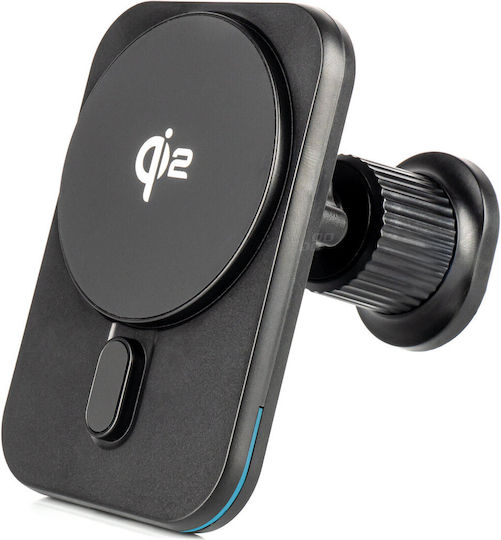 AMiO Car Mobile Mount with Magnet and Wireless Charging Black