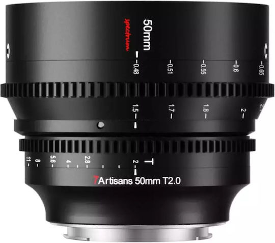7artisans Full Frame Camera Lens Photoelectric 50mm T2.0 Spectrum Prime Cine for Canon R Mount Black
