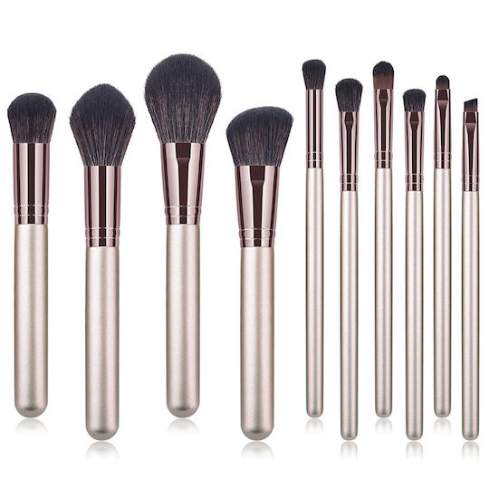Set mit Make-up-Pinseln für Foundation aus synthetischem Haar 10Stück