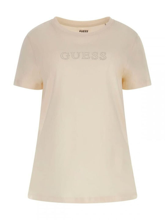 Guess Bluze Damă Tricou Bej