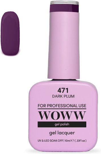 Woww Uv & Led Soak Off Gel Lacquer Dark Plum 471 10ml