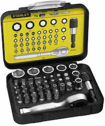 Stanley 1-13-906 Cheie Cu Clichet Cu Tubulare 1/4" 39 Bucăți Stanley 1-13-906 Cheie Cu Clichet Cu Tubulare 1/4" 39 Bucăți