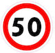 Idealstore Reflective Speed Limit Sign 50 Km H