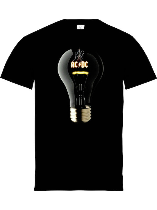 Black Cotton Blouse for Adults by Pegasus with AC/DC Print