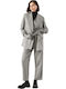 Women's Fabric Trousers Striped Light Grey