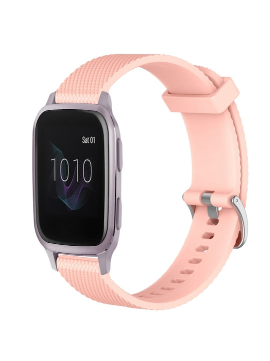Garmin Forerunner 645 Music 20mm Diamond Textured Silicone Band Pink