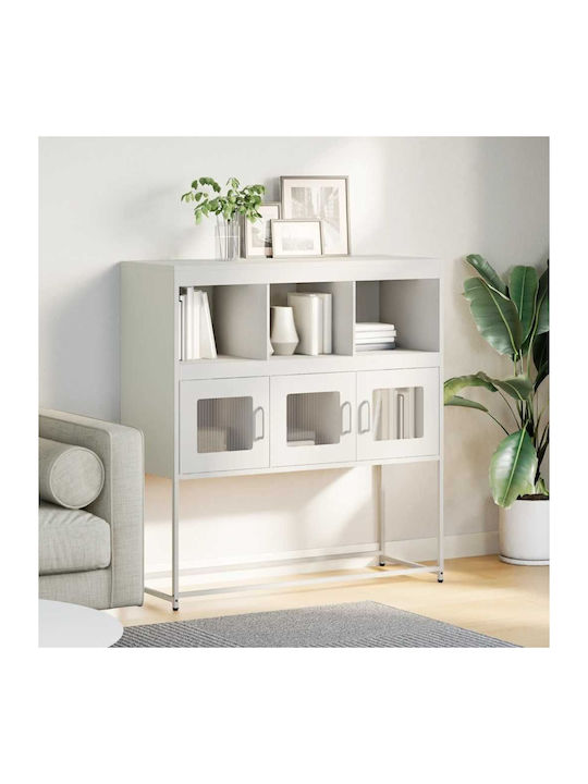 Sideboard Cabinet made of Metal Olive Green 100.5x39x107cm
