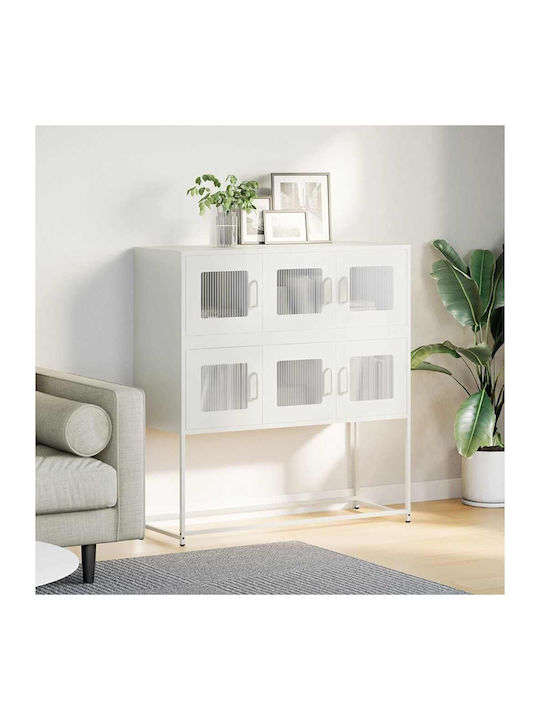 Sideboard Cabinet made of Metal Olive Green 100...