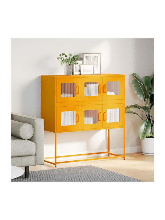 Sideboard Cabinet made of Metal Mustard, Yellow...