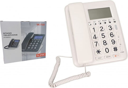 Yk-719 Corded Phone Office for Elderly White YK-719