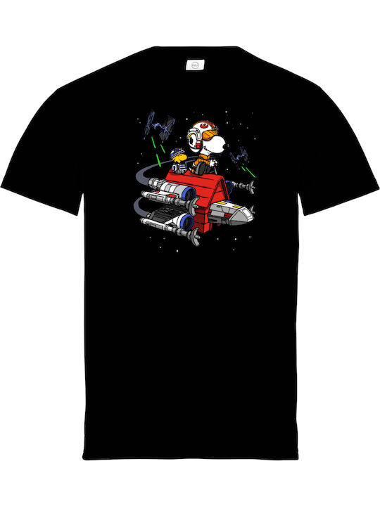 Παιδικό T-shirt Μαύρο Snoopy - Star Wars Q254