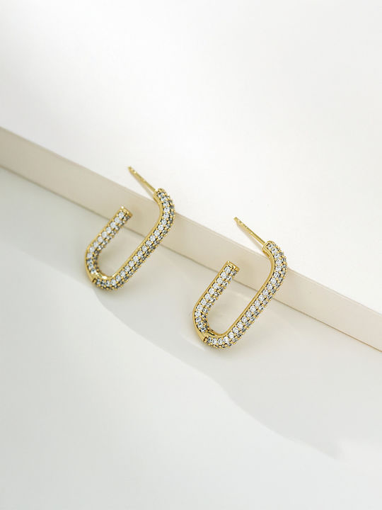 Chrysothemiss Earrings Gold Plated with Stones