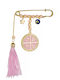 Child Safety Pin Charm with Constantine Coin for Girl