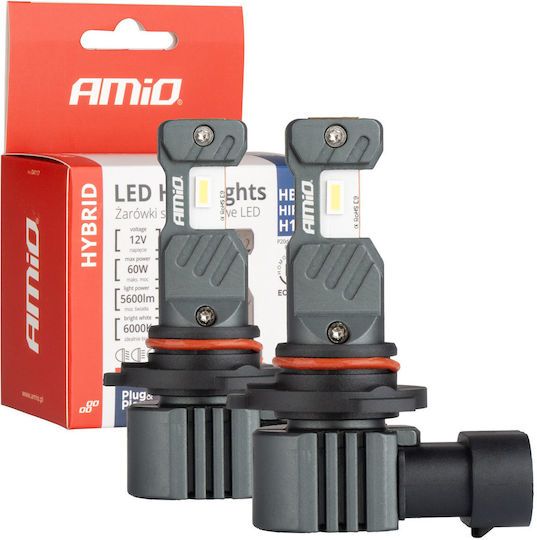 AMiO Λάμπα Αυτοκινήτου HB3 / H10 Canbus LED 6000K Ψυχρό Λευκό 60W