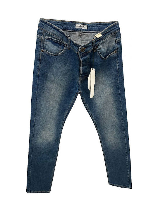 Men's Jeans Pants Elastic Blue Black