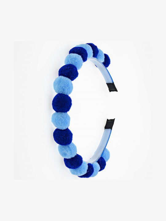 Kids' Pom Pom Headband with Cheerful Details for Our Little Friends - Blue