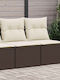 Two-Seater Outdoor Sofa Rattan with Cushions 55x55x69cm