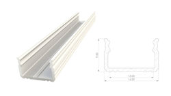 Alu Top Profile 9,8mm Painted White Dl 2020mm Max Tape Width 12mm