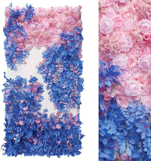 Hanging Flower Panel Blue Pink Design 150x280cm 2/box