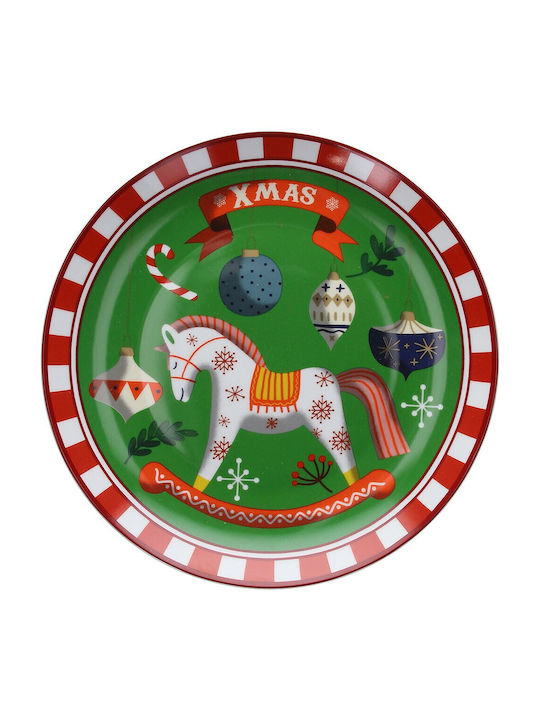 Tognana Christmas Platter Porcelain Green D31cm.