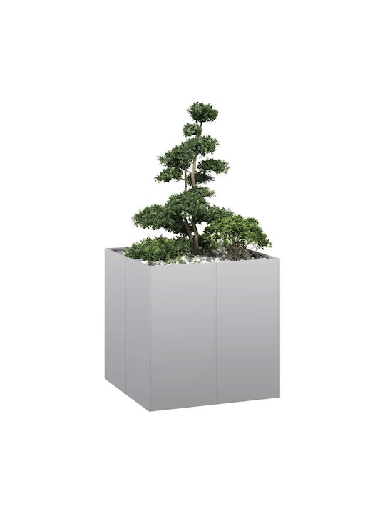 vidaXL Blumenkasten Metallisch Silver 80x80x80cm.
