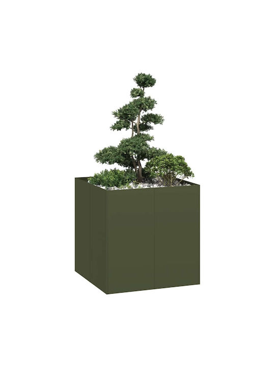 vidaXL Blumenkasten Metallisch Green 80x80x80cm.