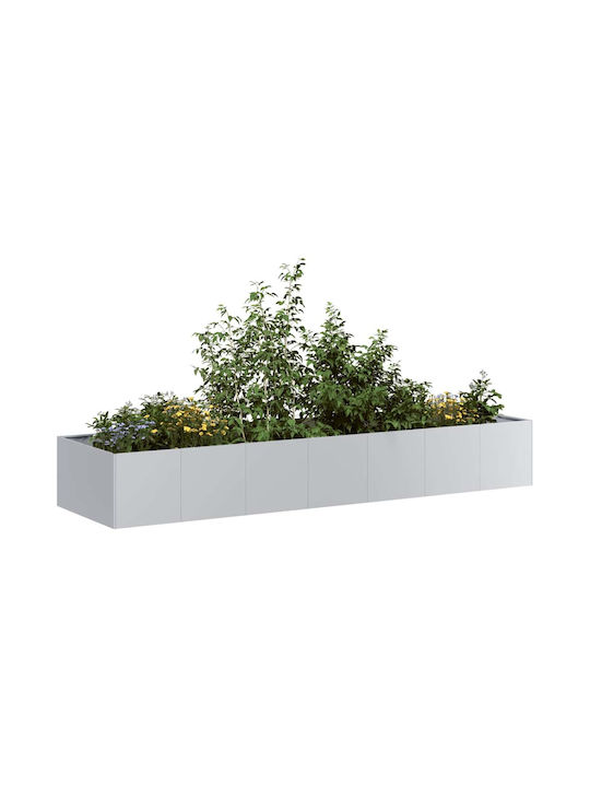 vidaXL Planter Box Metal Silver 280x80x40cm.