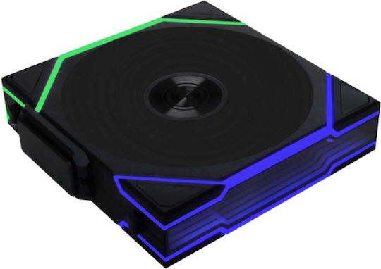 Lian Li UNI FAN TL Wireless LCD Reverse Blade Gehäuselüfter 120mm (1900rpm / 54.3cfm) mit ARGB Beleuchtung und Verbindung 4-Pin PWM / 9-polig