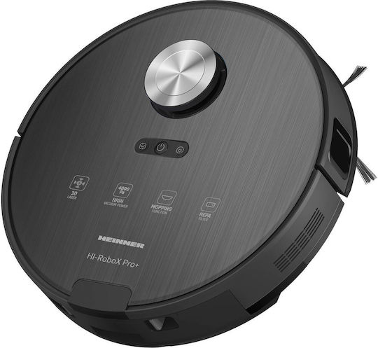 Heinner HI-RoboX+ Прахосмукачка Робот с Лазерно Картографиране и Всмукателна Мощност 4000Pa Черна