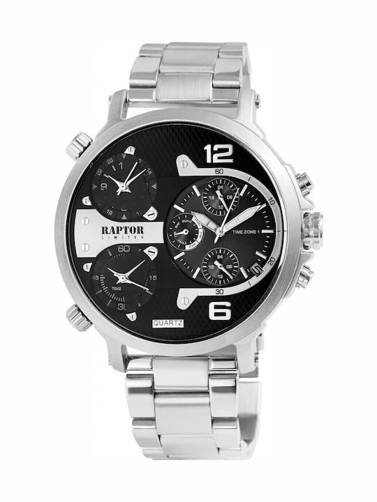 Raptor Men's Watch Battery with Silver Metal Bracelet