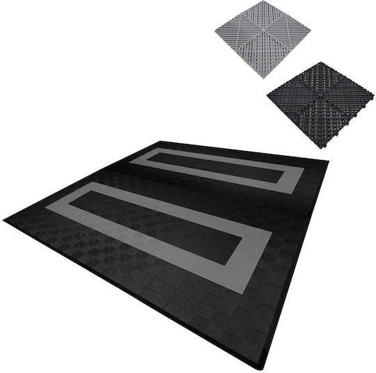 Vented Garage Floor Tiles Edges – 165 Black & 60 Grey