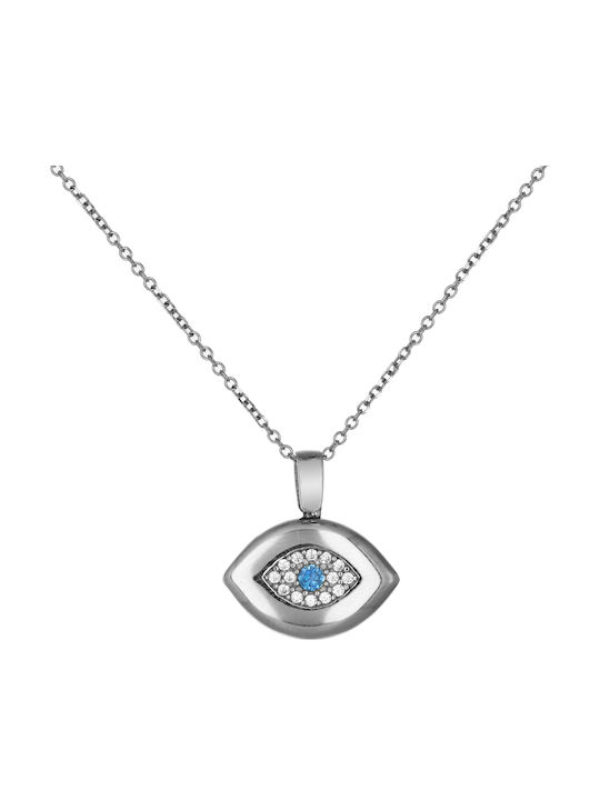 Charm Очи от Бяло Злато 9 Карата със Зиркон