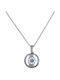 Blue Zircon Eye Charm Made of 9K White Gold