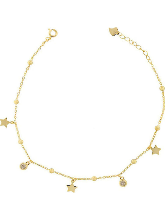 Ios Women's Bracelet Chain made of Silver Gold Plated with Zircon