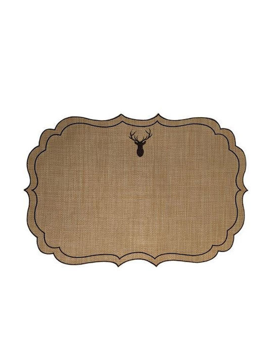 La Gallina Matta Fabric Placemats Brown 52x36cm 4pcs