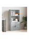 Bookcase Grey Concrete 60x24x120cm