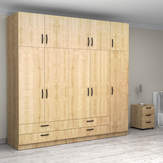 Five Door with Loft Victoria 250x60x240cm Natural Beech Five Door with Loft Victoria 250x60x240cm Natural Beech