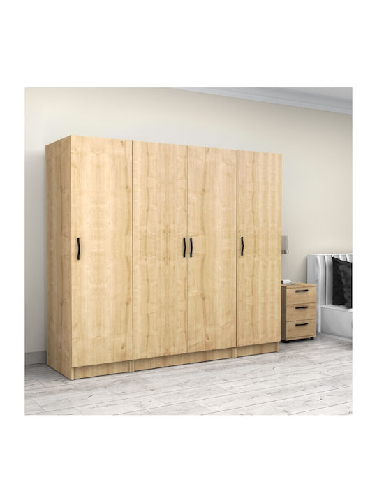 Four Door Wardrobe Victoria Natural Beech 200x6...