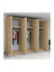 Sechs Türen Kleiderschrank Victoria mit Aufsatz Natural Beech 300x60x240cm