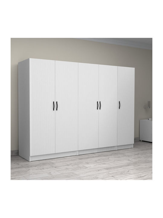 Fünf Türen Kleiderschrank Victoria White 250x60...