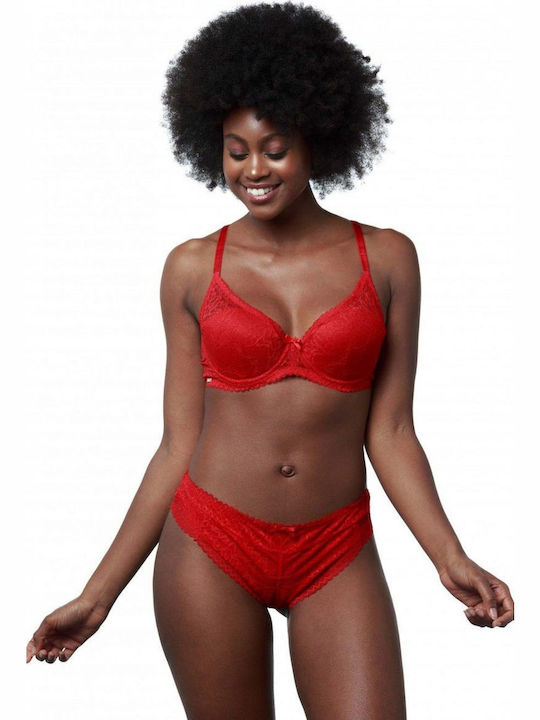 Balconette Balconette Bra with Light Padding Underwire Red