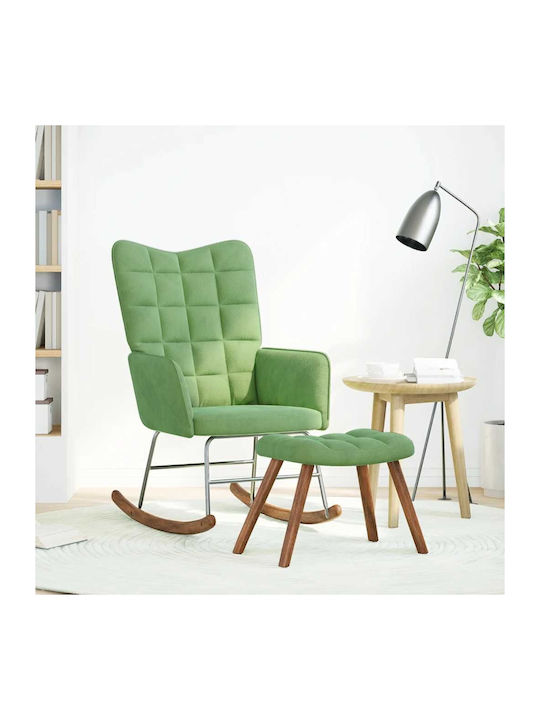 Rocking Armchair with Footstool Light Green 61x...